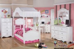 set kamar anak putih modern