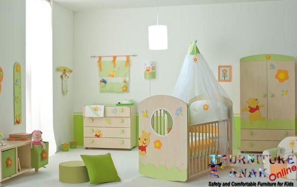 set kamar bayi kayu mahoni