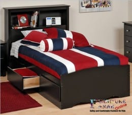 tempat tidur anak warna hitam