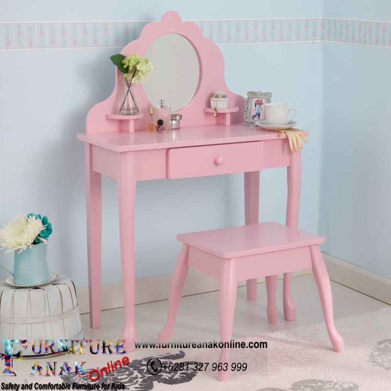 meja rias anak duco pink