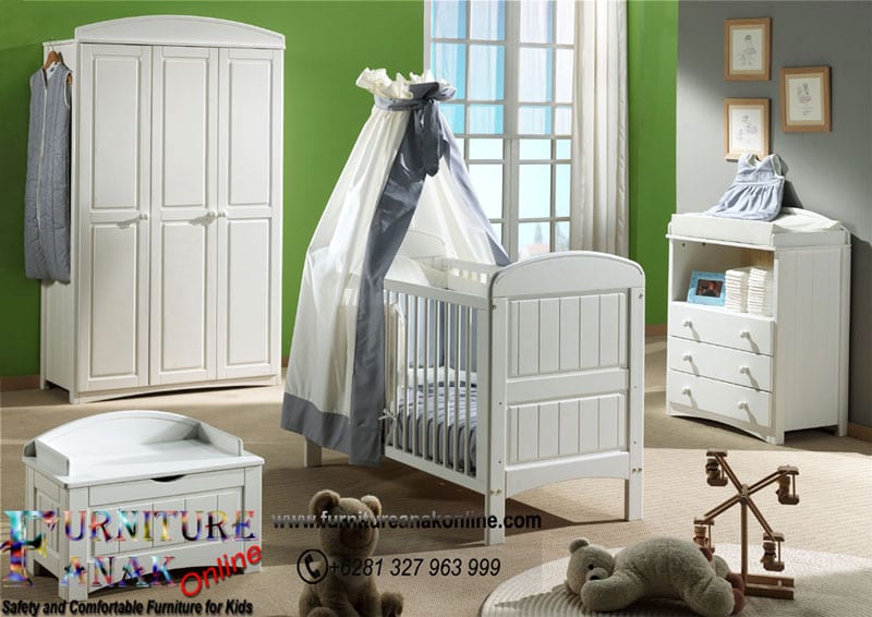 set kamar bayi putih duco